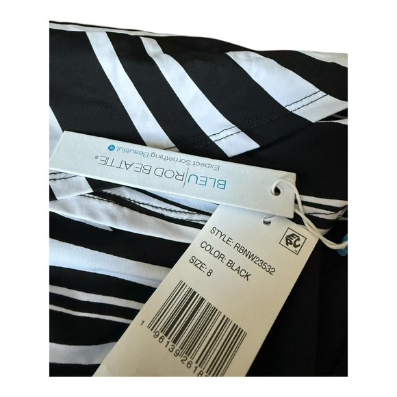 BLEU ROD BEATTIE New Wave Sarong Hipster Bottom - Black/White Size 8 NEW - Picture 7 of 15